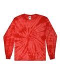 Colortone 2000 Unisex Tie-Dyed Long Sleeve T-Shirt - Spider Red - front