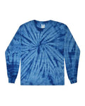 Colortone 2000 Unisex Tie-Dyed Long Sleeve T-Shirt - Spider Royal - front