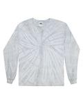 Colortone 2000 Unisex Tie-Dyed Long Sleeve T-Shirt - Spider Silver - front