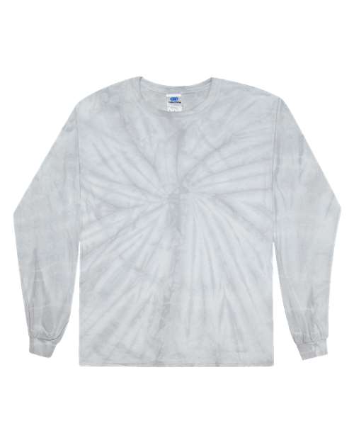 Colortone 2000 Unisex Tie-Dyed Long Sleeve T-Shirt - Spider Silver - front