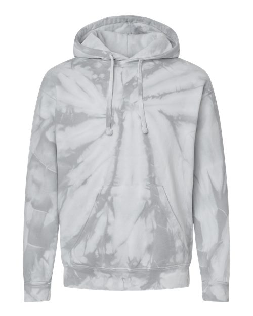 Colortone 8777 Unisex Tie-Dyed Hooded Sweatshirt - Spider Silver - front