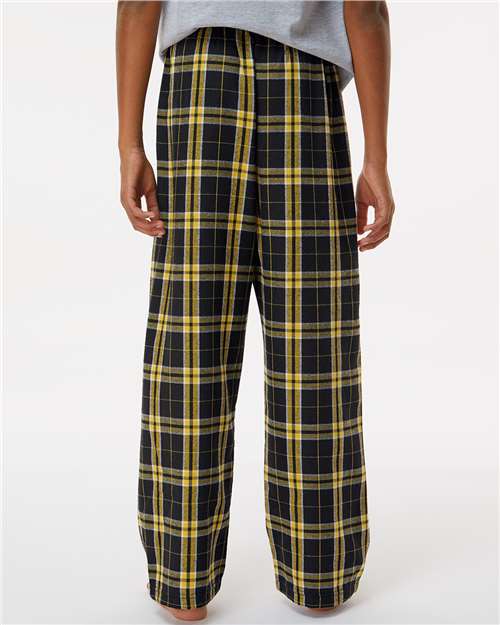 Boxercraft BY6624 Youth Flannel Pants - Black/ Gold - model back