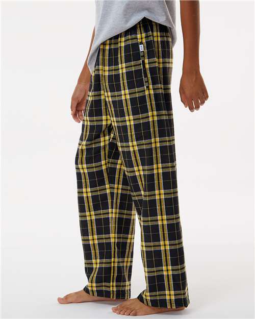 Boxercraft BY6624 Youth Flannel Pants - Black/ Gold - model side