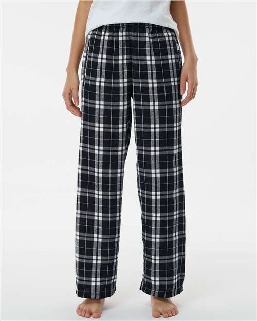 Boxercraft BY6624 Youth Flannel Pants - Black/ White - model front