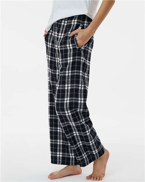 Boxercraft BY6624 Youth Flannel Pants - Black/ White - model side