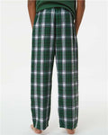 Boxercraft BY6624 Youth Flannel Pants - Green/ White Plaid - model back