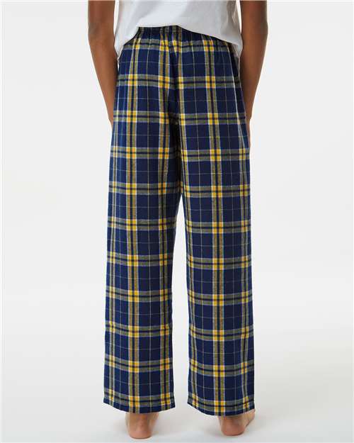 Boxercraft BY6624 Youth Flannel Pants - Navy/ Gold - model back