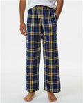 Boxercraft BY6624 Youth Flannel Pants - Navy/ Gold - model front