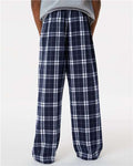 Boxercraft BY6624 Youth Flannel Pants - Navy/ Silver Plaid - model back