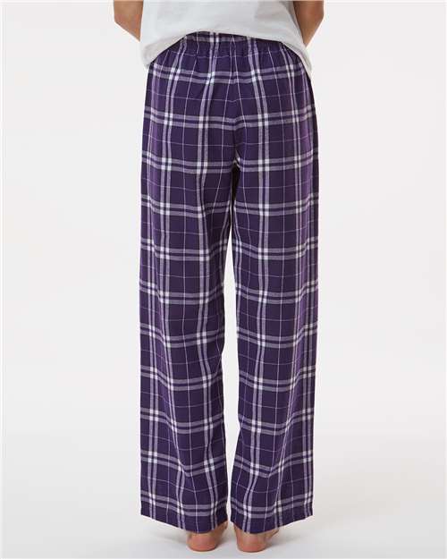 Boxercraft BY6624 Youth Flannel Pants - Purple/ White Plaid - model back