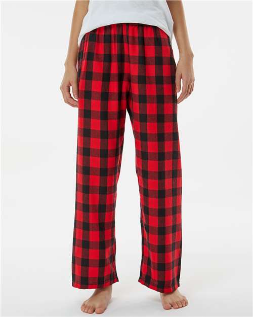 Boxercraft BY6624 Youth Flannel Pants - Red/ Black Buffalo - model front
