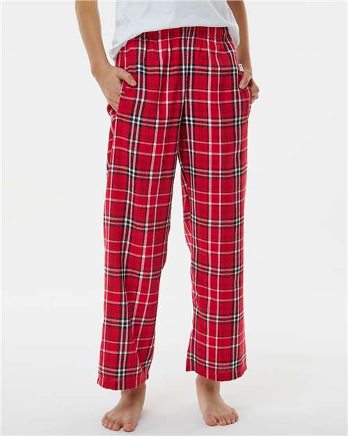 Boxercraft BY6624 Youth Flannel Pants - Red/ White - model front
