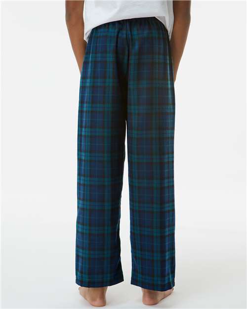 Boxercraft BY6624 Youth Flannel Pants - Scottish Tartan Plaid - model back