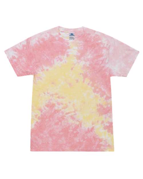 Colortone 1000Y Youth Multi-Color Tie-Dyed T-Shirt - Funnel Cake - front
