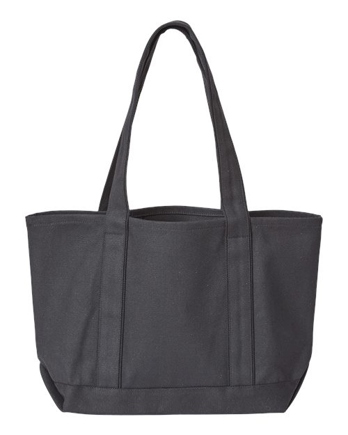 Liberty Bags 8871 Windward Large Cotton Canvas Classic Resort Tote - Black/ Black - back