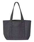 Liberty Bags 8871 Windward Large Cotton Canvas Classic Resort Tote - Black/ Black - front