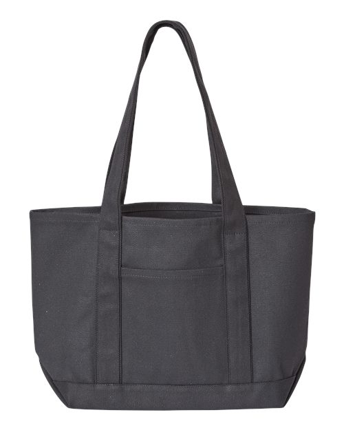 Liberty Bags 8871 Windward Large Cotton Canvas Classic Resort Tote - Black/ Black - front