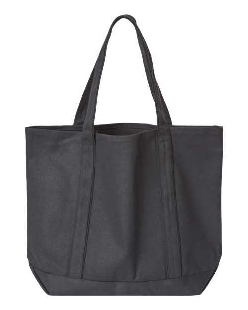Liberty Bags 8872 Carmel Classic XL Cotton Canvas Resort Tote - Black/ Black - back