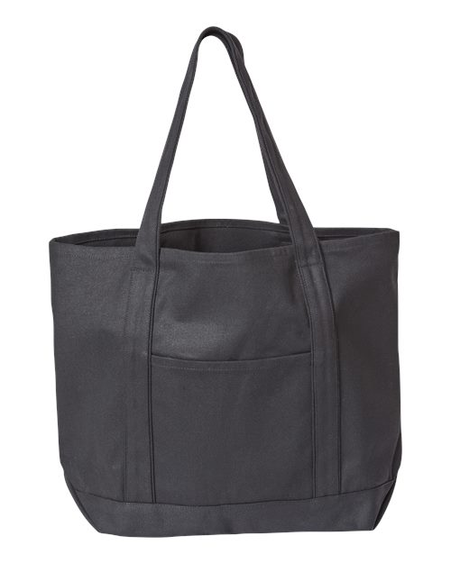 Liberty Bags 8872 Carmel Classic XL Cotton Canvas Resort Tote - Black/ Black - front