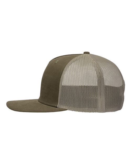Sportsman SP1550 Modern Five-Panel Trucker Fit Cap - Dark Olive Green/ Khaki - side