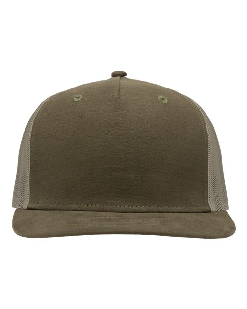 Sportsman SP1550 Modern Five-Panel Trucker Fit Cap - Dark Olive Green/ Khaki - front
