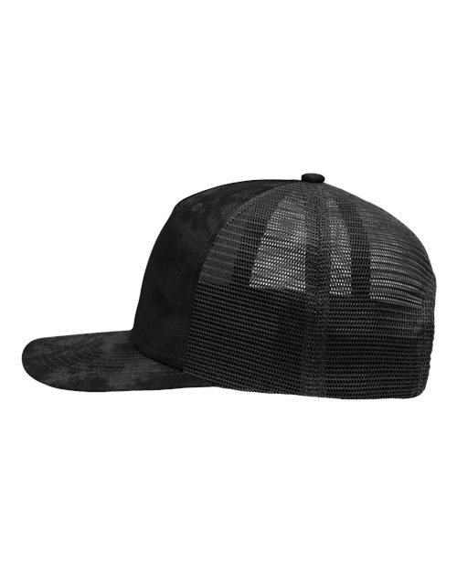 Sportsman SP1550 Modern Five-Panel Trucker Fit Cap - Old Wash Black/ Black - side