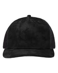 Sportsman SP1550 Modern Five-Panel Trucker Fit Cap - Old Wash Black/ Black - front