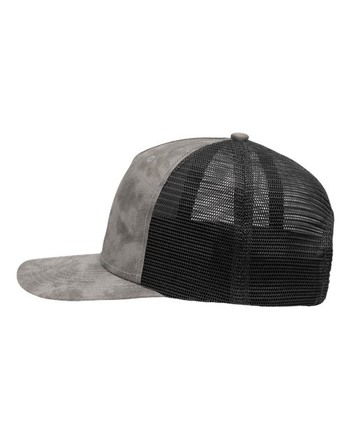 Sportsman SP1550 Modern Five-Panel Trucker Fit Cap - Old Wash Grey/ Black - side