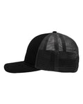 Sportsman SP1650 Modern Six-Panel Trucker Fit Cap - Black/ Black - side