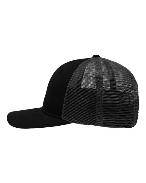 Sportsman SP1650 Modern Six-Panel Trucker Fit Cap - Black/ Black - side