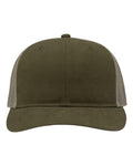 Sportsman SP1650 Modern Six-Panel Trucker Fit Cap - Dark Olive Green/ Khaki - front