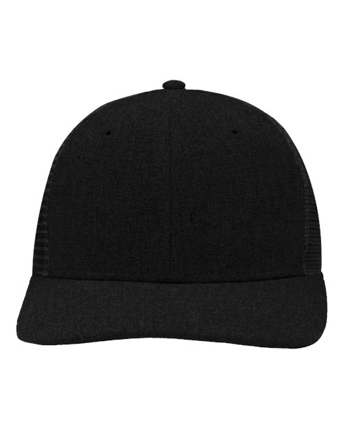 Sportsman SP1650 Modern Six-Panel Trucker Fit Cap - X Hatch Black/ Black - front