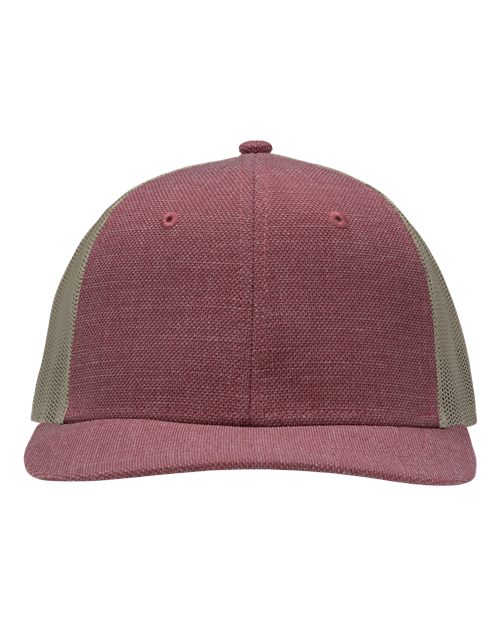 Sportsman SP1650 Modern Six-Panel Trucker Fit Cap - X Hatch Red/ Khaki - front