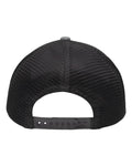 Sportsman SP1650 Modern Six-Panel Trucker Fit Cap - Black Heather/ Black - back