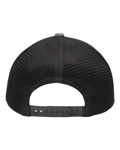 Sportsman SP1650 Modern Six-Panel Trucker Fit Cap - Black Heather/ Black - back
