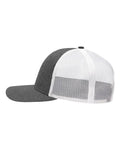 Sportsman SP1650 Modern Six-Panel Trucker Fit Cap - Black Heather/ White - side