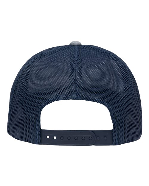 Sportsman SP1650 Modern Six-Panel Trucker Fit Cap - Ice Blue Heather/ Navy - back