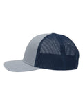 Sportsman SP1650 Modern Six-Panel Trucker Fit Cap - Ice Blue Heather/ Navy - side
