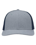 Sportsman SP1650 Modern Six-Panel Trucker Fit Cap - Ice Blue Heather/ Navy - front