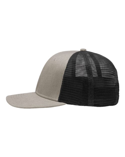 Sportsman SP1650 Modern Six-Panel Trucker Fit Cap - Grey Heather/ Black - side
