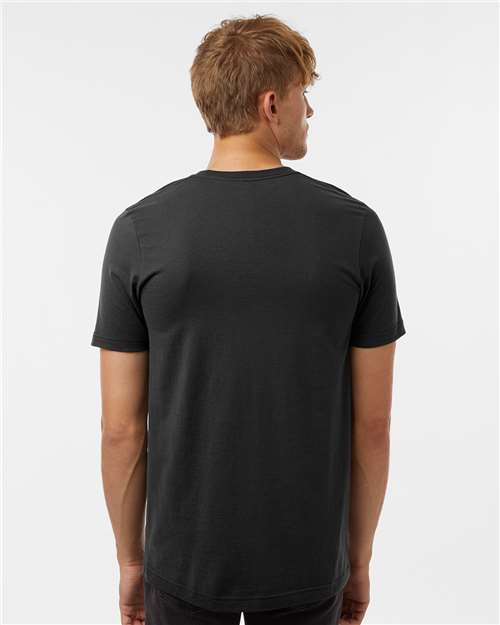Tultex 602 Combed Cotton T-Shirt - Black - model back