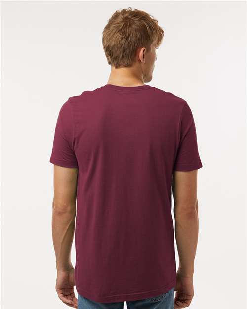 Tultex 602 Combed Cotton T-Shirt - Maroon - model back