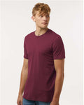 Tultex 602 Combed Cotton T-Shirt - Maroon - model side