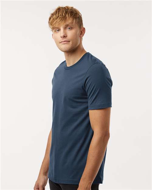 Tultex 602 Combed Cotton T-Shirt - Navy Blue - model side
