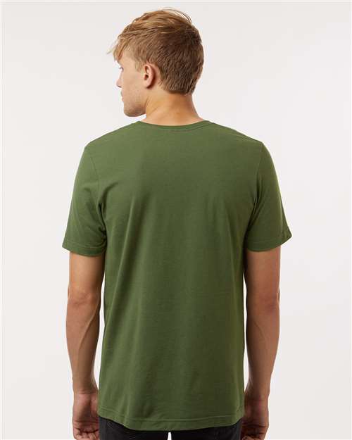 Tultex 602 Combed Cotton T-Shirt - Olive Green - model back