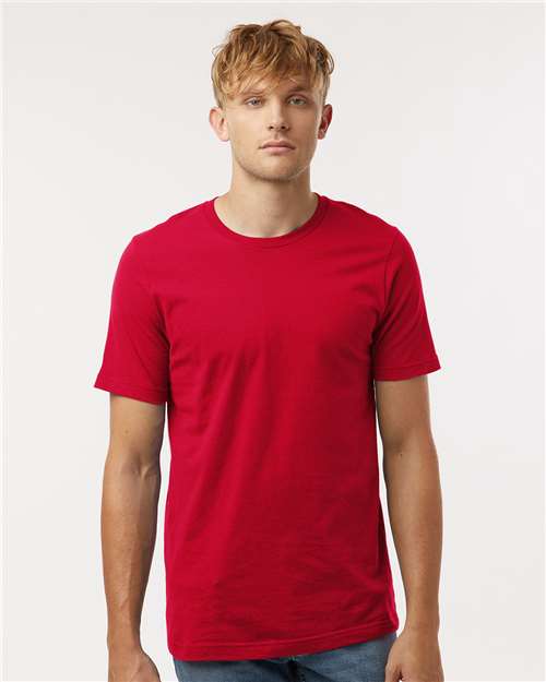 Tultex 602 Combed Cotton T-Shirt - Red - model front