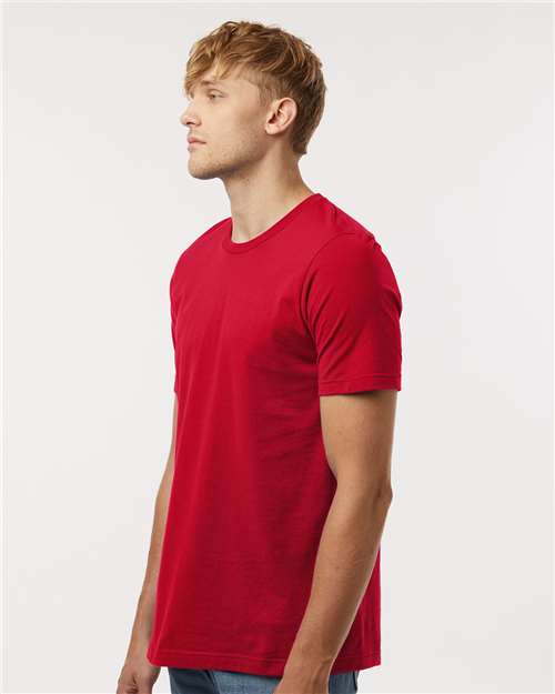 Tultex 602 Combed Cotton T-Shirt - Red - model side