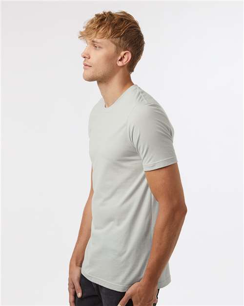 Tultex 602 Combed Cotton T-Shirt - Light Silver - model side