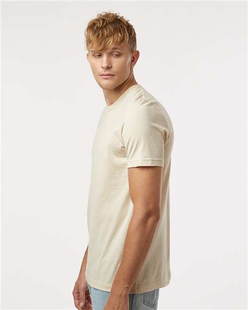 Tultex 602 Combed Cotton T-Shirt - Cream - model side
