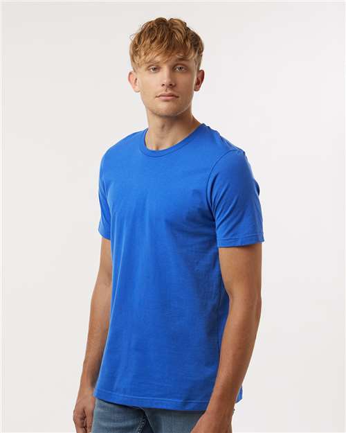 Tultex 602 Combed Cotton T-Shirt - Royal - model side